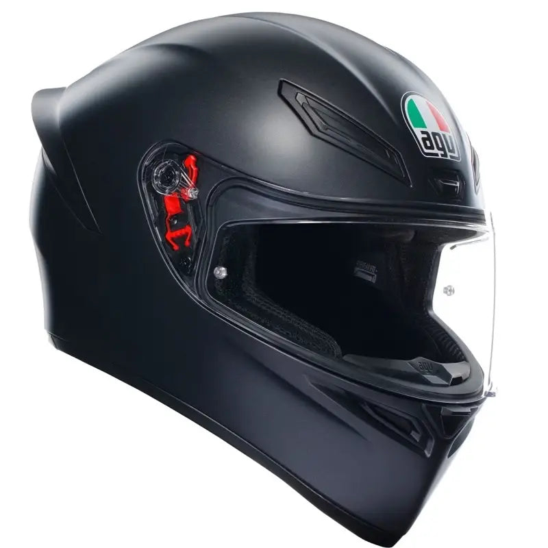 AGV K1 S E2206 integraalhelm in mat zwart met modern design en uitstekende veiligheidskenmerken.