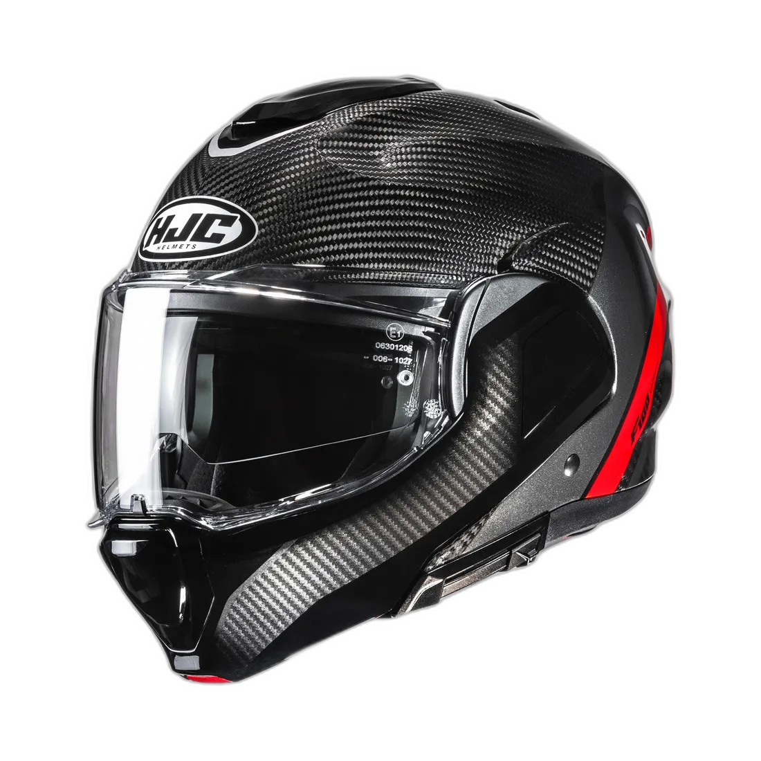 HJC F100 Carbon Stan Zwart Rood