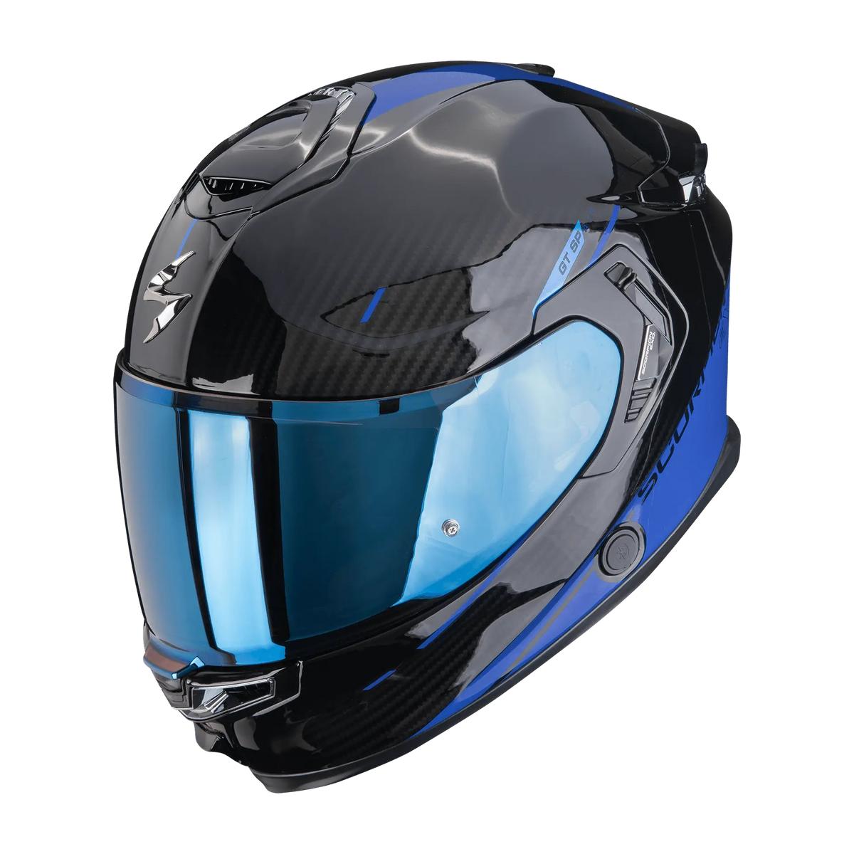 EXO-GT SP Air Asphalt Black Blue motorhelm met blauw accent