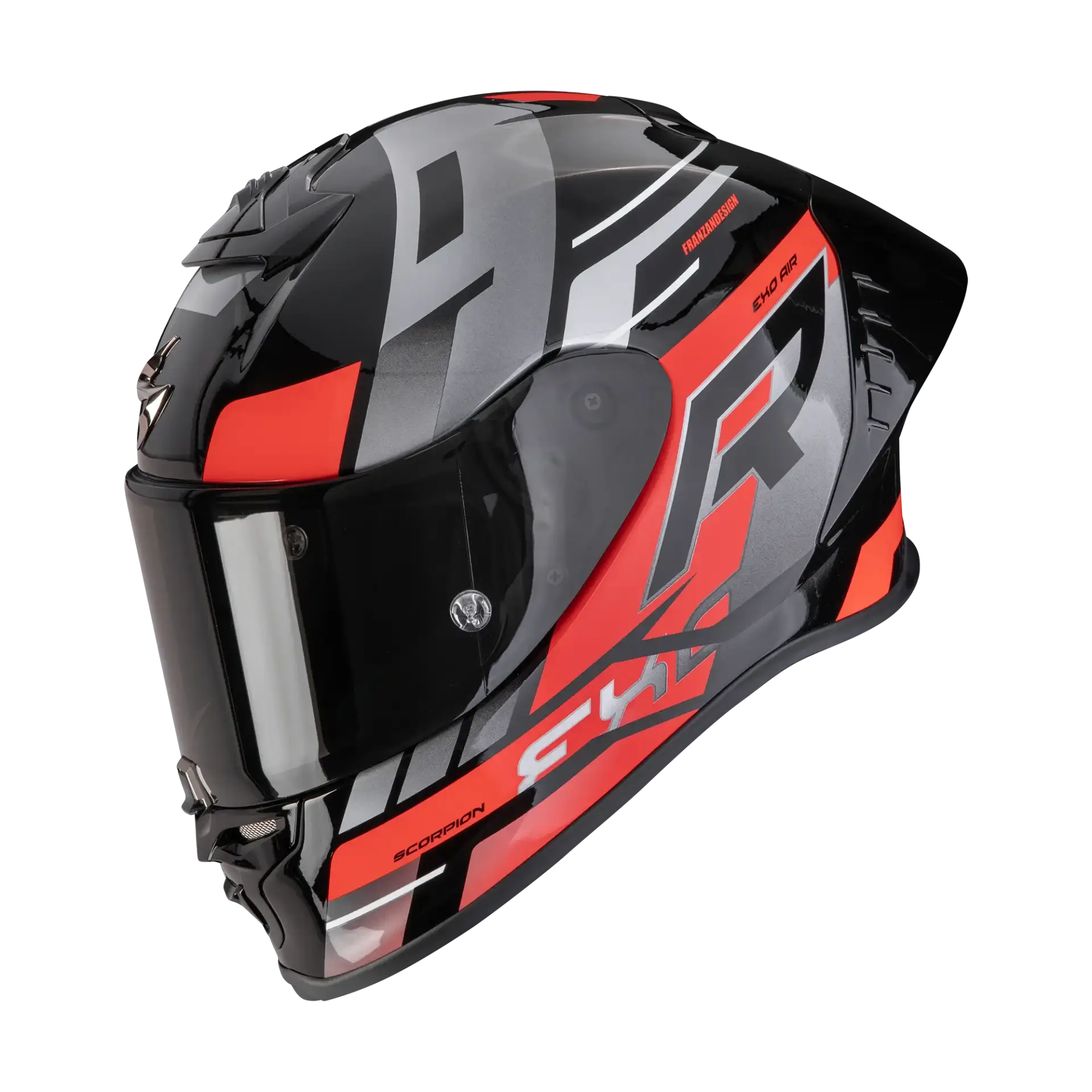 Scorpion EXO-R1 Evo II Adrenaline motorhelm black red silver