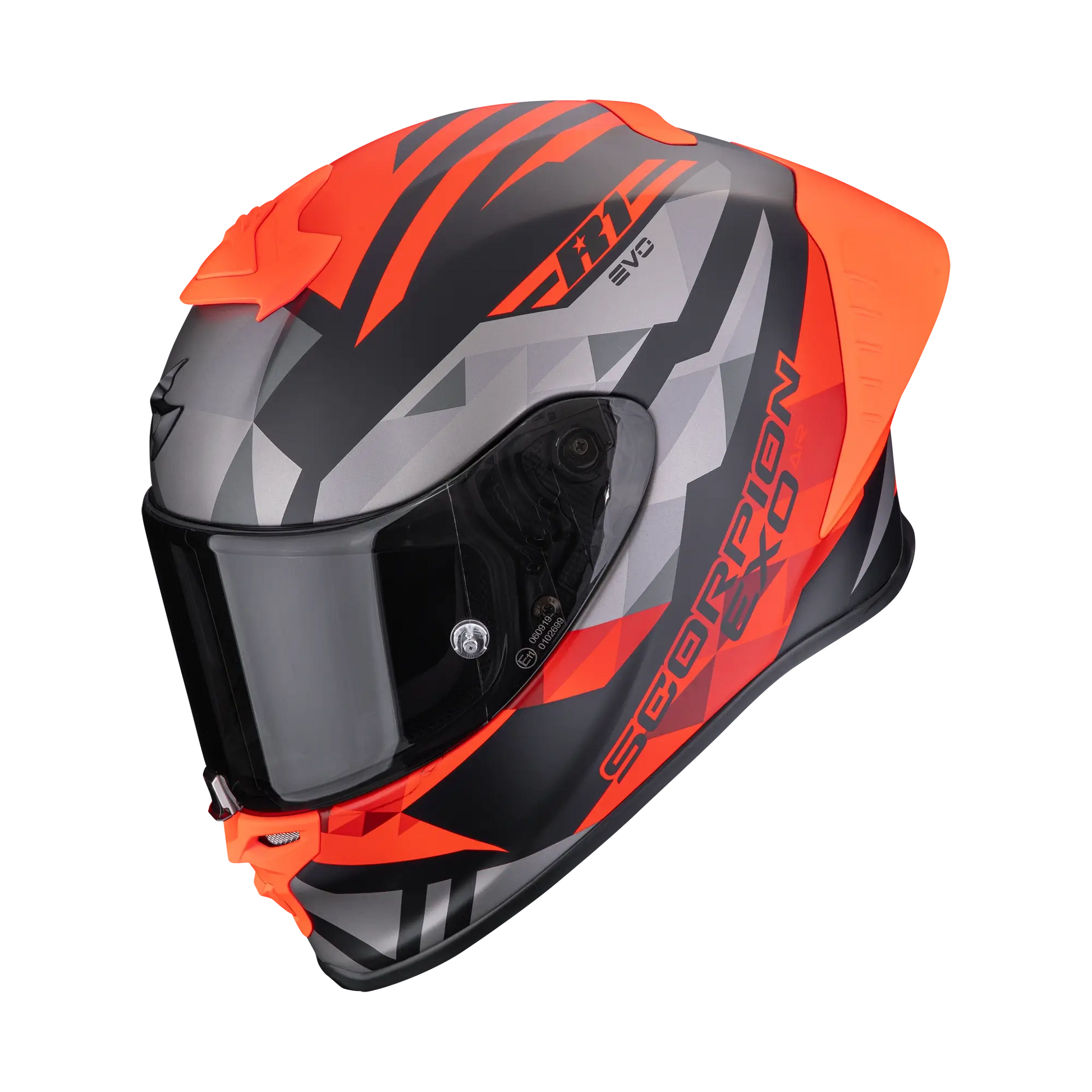 Scorpion EXO-R1 Evo II Air Valere motorhelm matt black red zijaanzicht