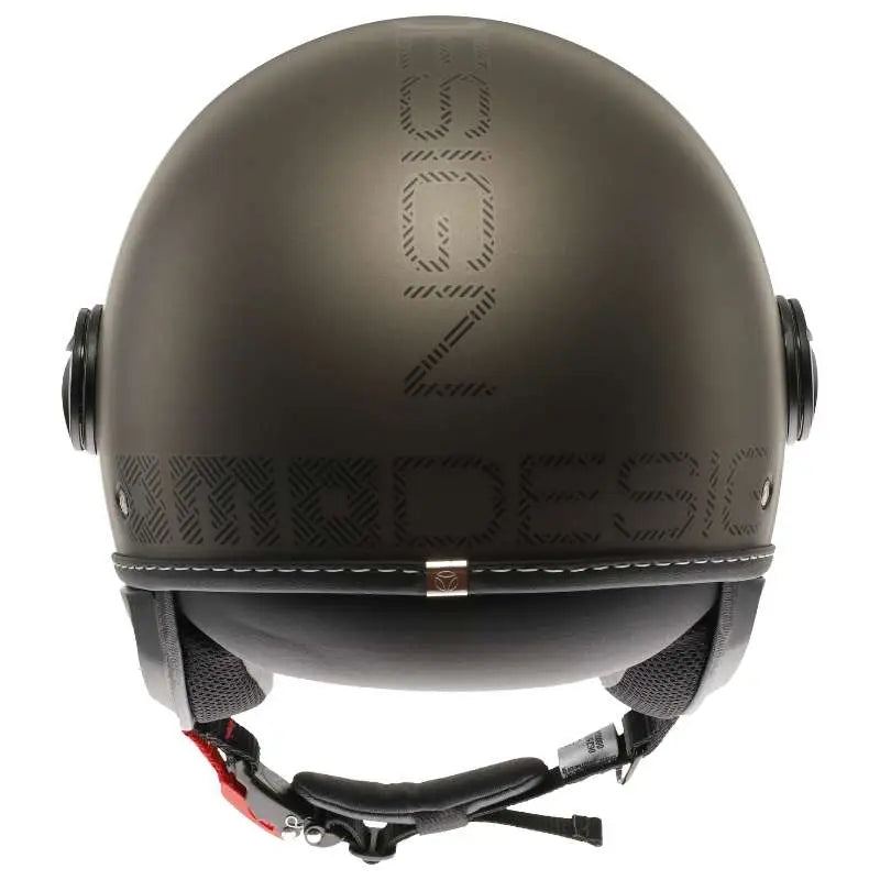 Momo FGTR EVO HIP jethelm in Matt Bronze Stone met breed vizier en luxe design.