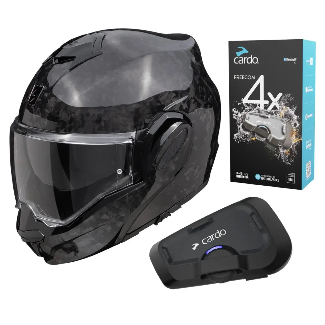 Scorpion Exo-Tech Evo Forged Carbon + Cardo Freecom 4x