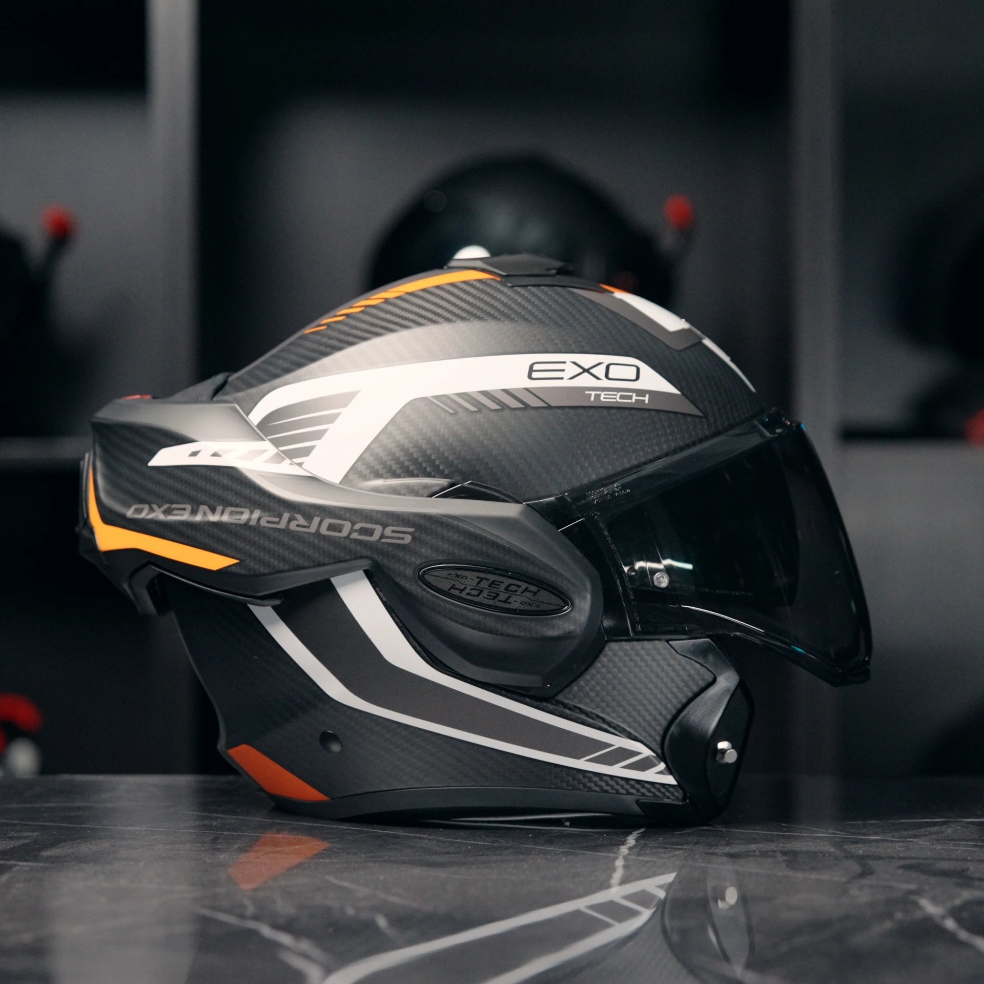 Scorpion Exo-Tech Evo Carbon Cosy Matt Black-Orange