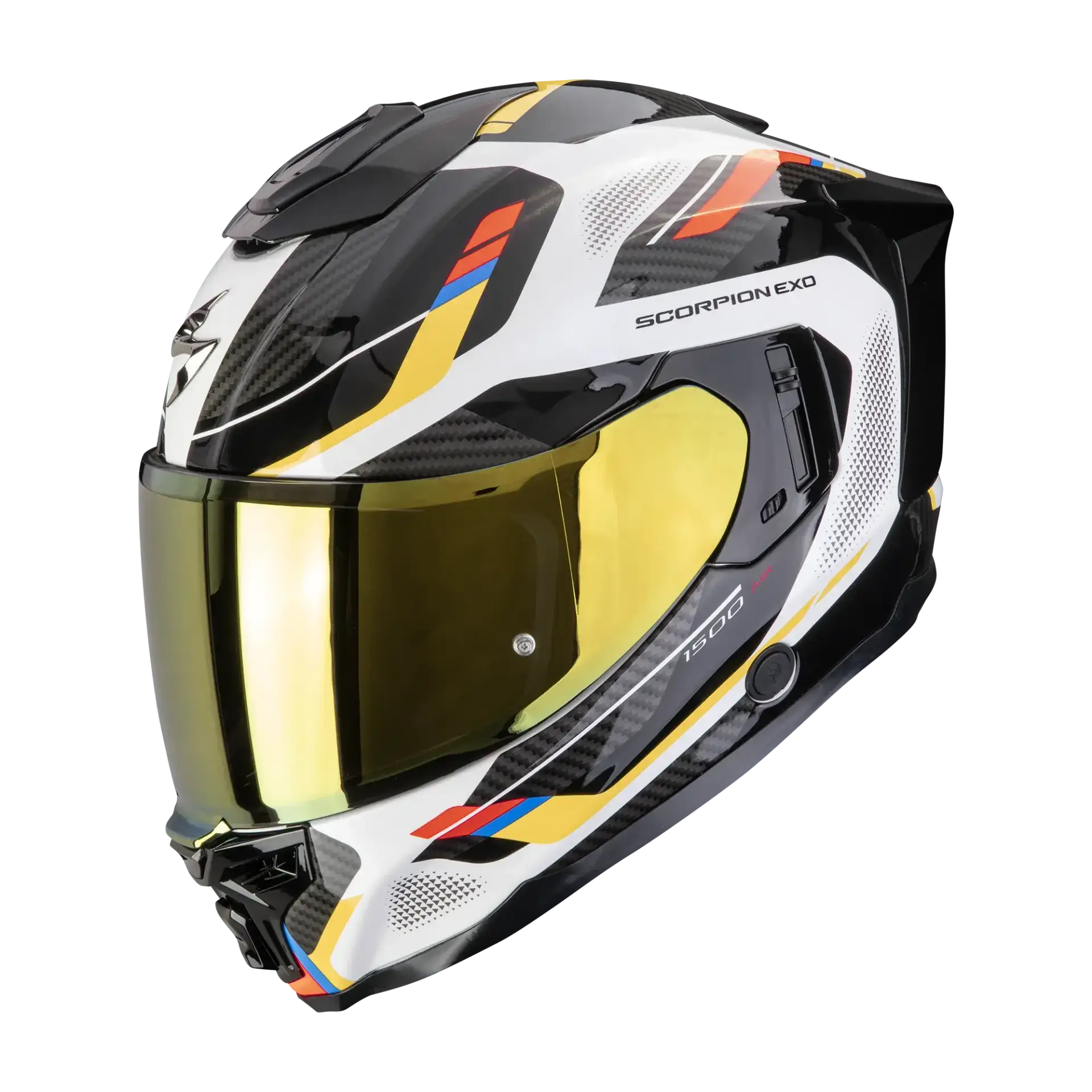 Scorpion EXO-1500 Sleek White Blue Yellow