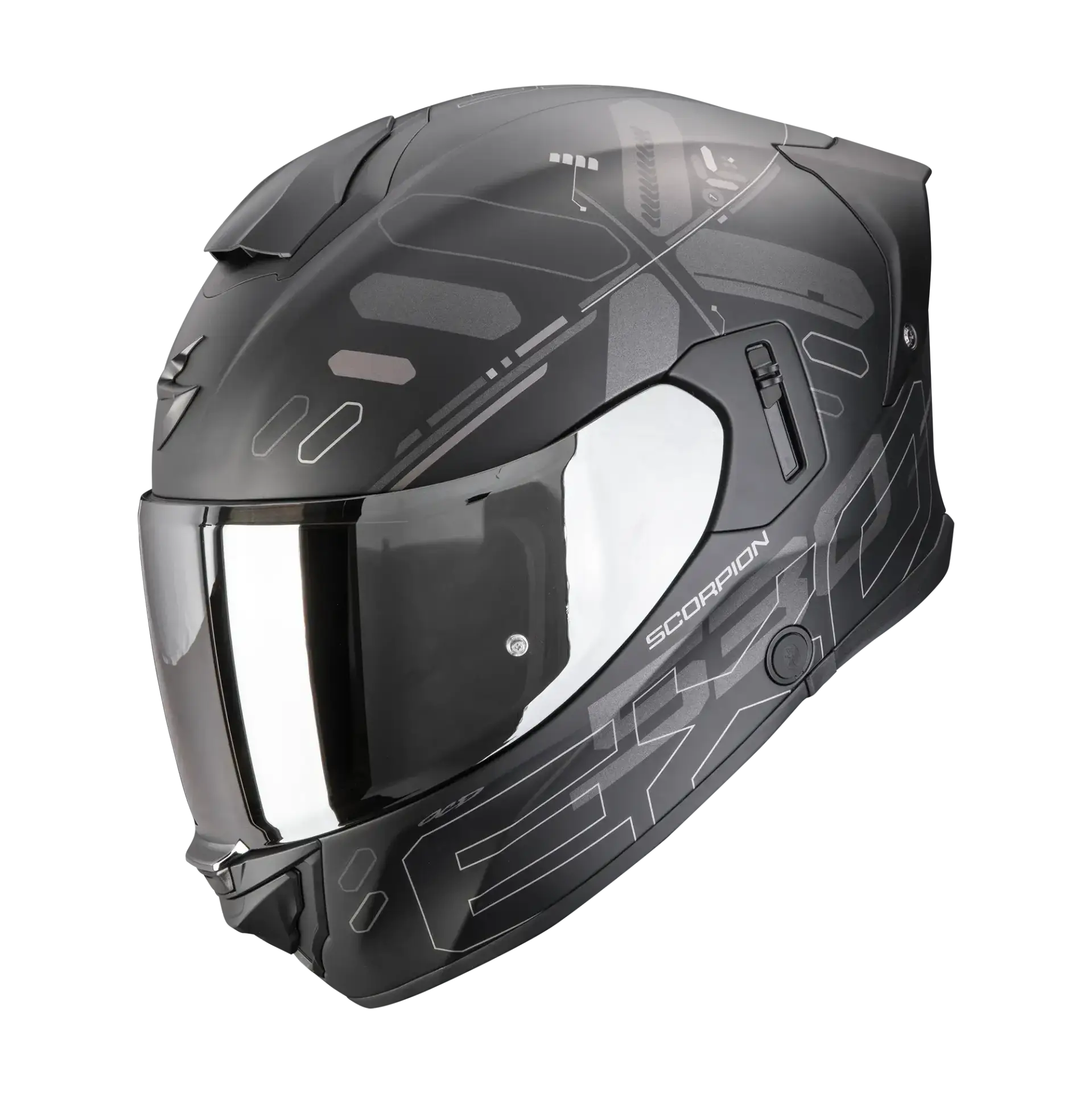 Scorpion EXO-530 Fond Matt Black Silver