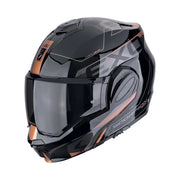 Scorpion Exo-Tech Evo Traveller Black Copper motorhelm met innovatieve design en geavanceerde functionaliteit