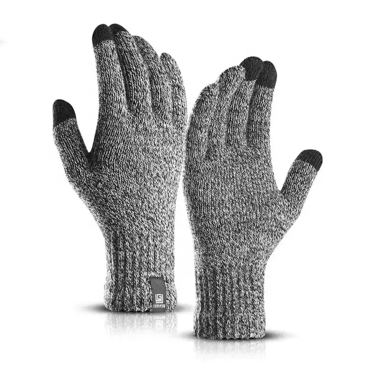 Gebreide Handschoenen Wit/Zwart Basic