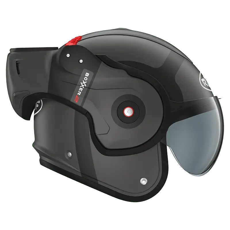 Roof RO9 Boxxer 2 Bond Matt Titan-Black motorhelm met modulaire functionaliteit en matte titan zwarte afwerking