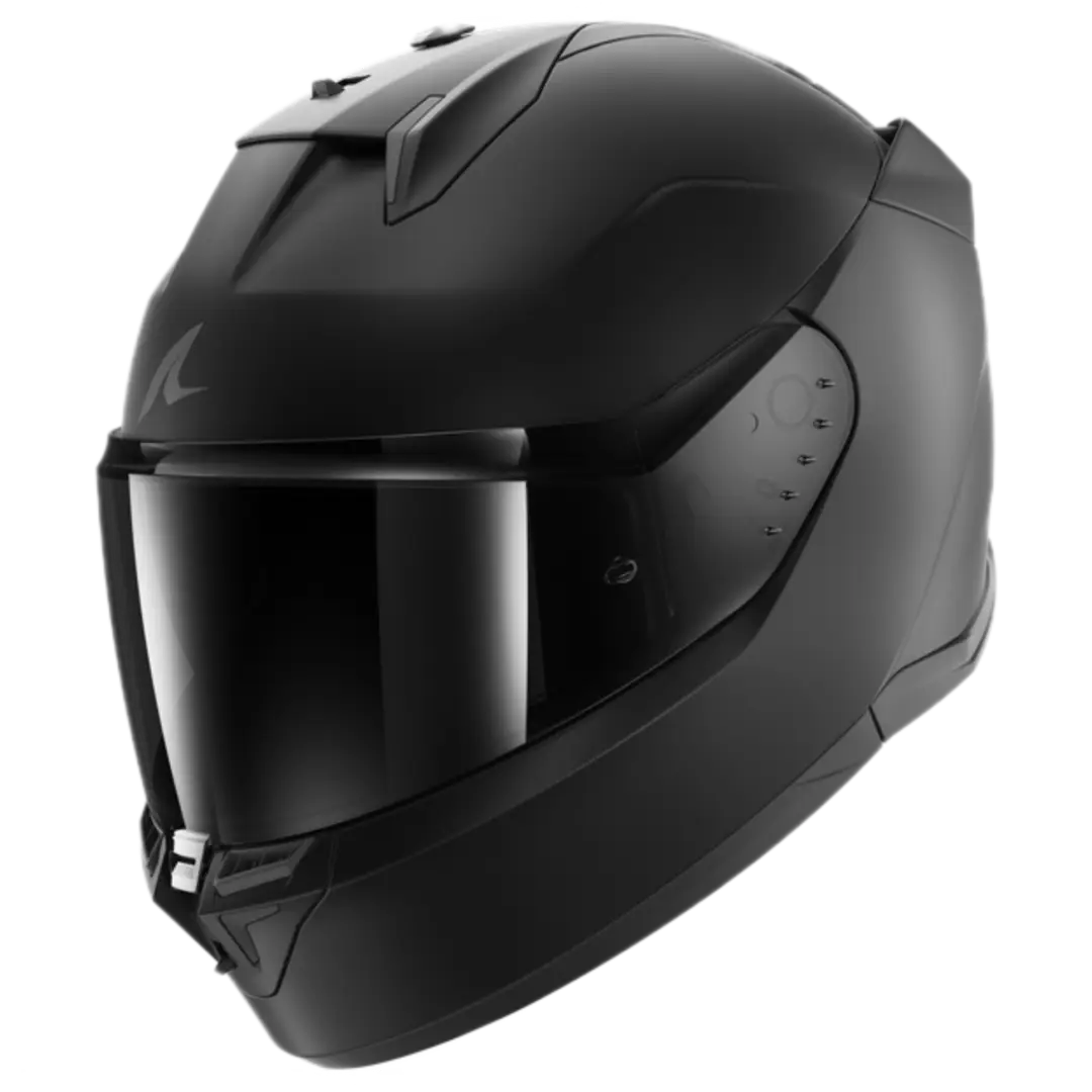 Shark D-Skwal 3 Dark Shadow motorhelm in mat zwart met modern design en geavanceerde functies.