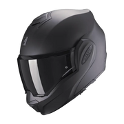 Scorpion Exo-Tech Evo motorhelm in mat zwart met innovatief design en veelzijdige functies.
