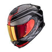Scorpion EXO-GT SP Air Arten motorhelm, schuin zijaanzicht met rood vizier