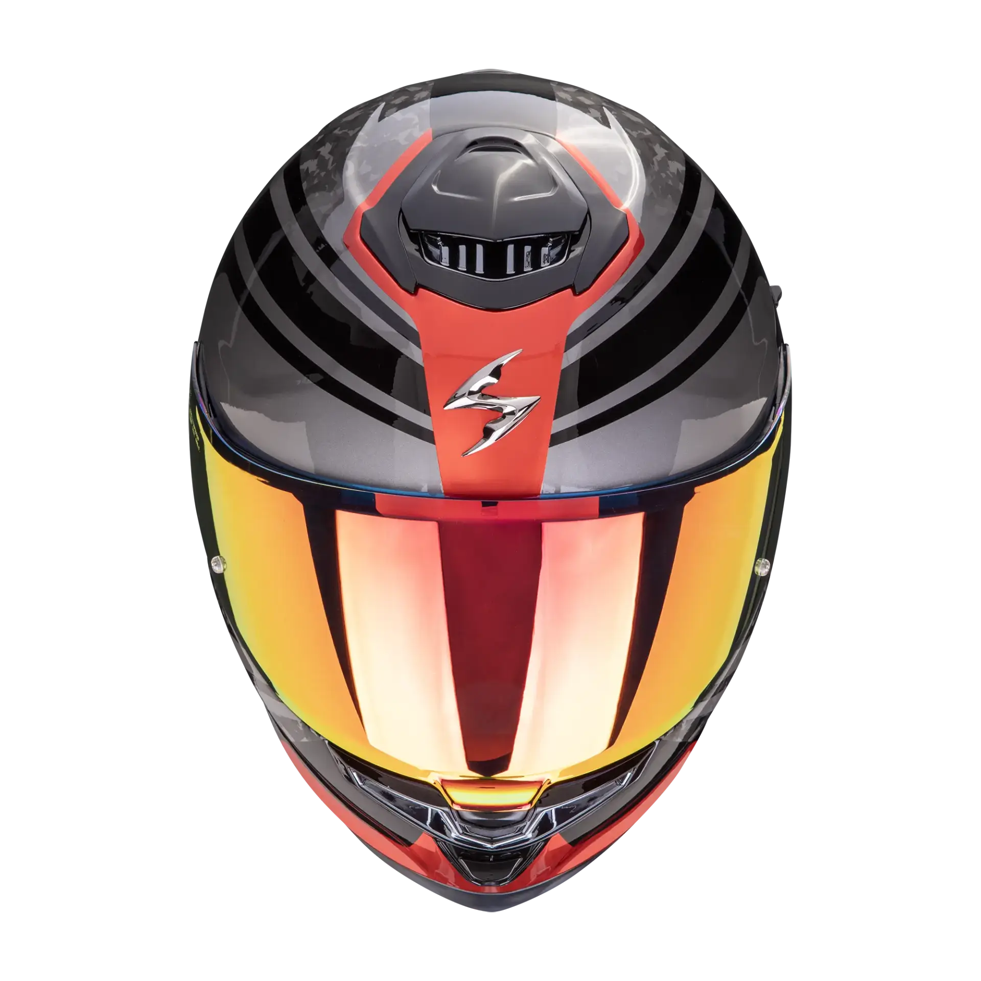 Scorpion EXO-GT SP Air Arten motorhelm, voorzijde met logo en rood vizier