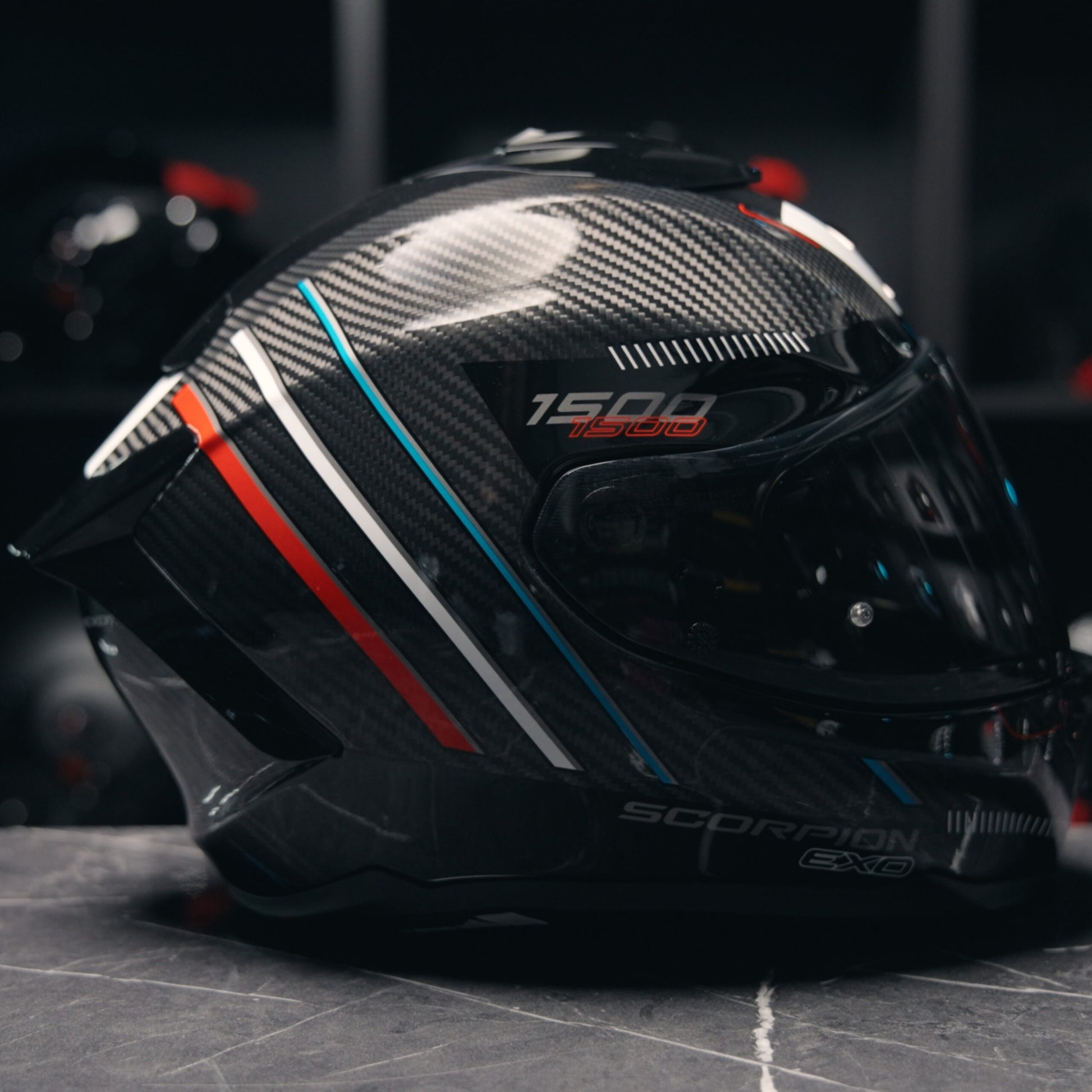 Scorpion EXO-1500 Carbon Zity Black Red Blue