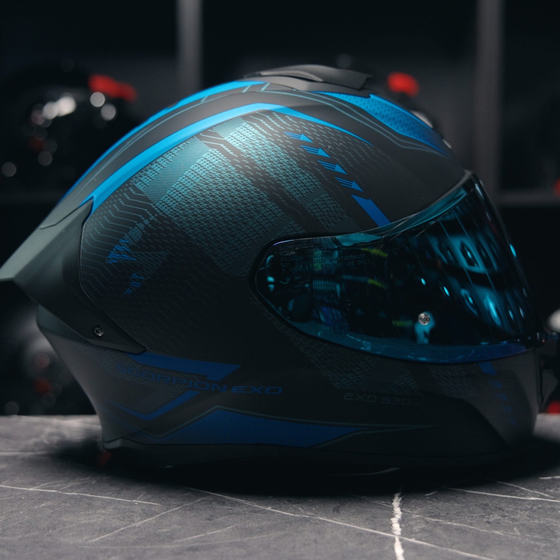 Scorpion EXO-530 Theras Matt Black Blue
